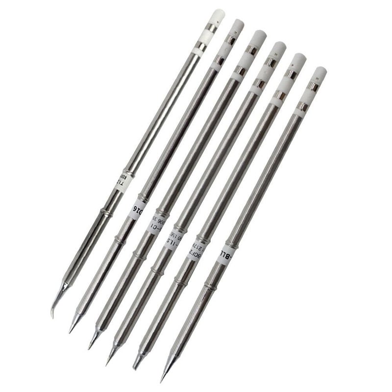 FEITA Soldering Iron Tips T12 Electrical Solder Tip Kits for Micro Electric Soldering Station, Small Pencil Soldering Iron, Mini Solder Pen Accessory (T15-JL02/D16/BLL/BCF2/ILS/C1, 6Pcs) - Image 1